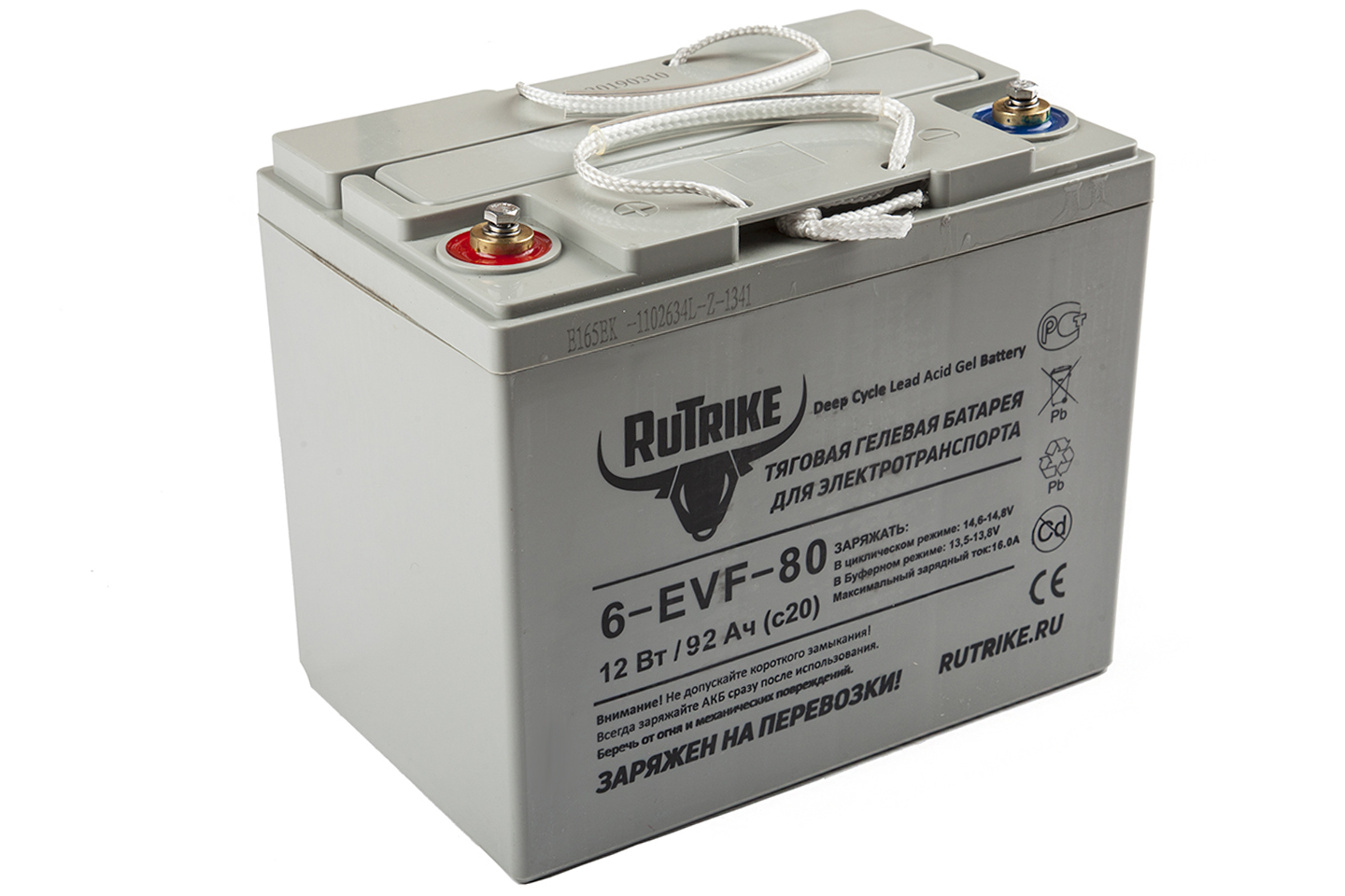 Аккумулятор тяговый Rutrike 6-EVF-80 (12V80A/H C3)